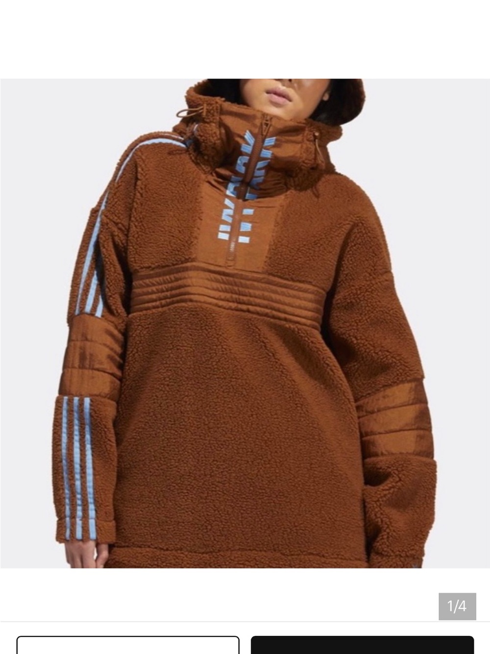adidas x ivy park zip branded teddy jacket